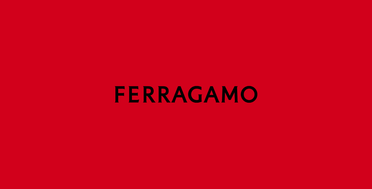 Nuovo logo Ferragamo su sfondo rosso, analisi di Estrogeni&Partners